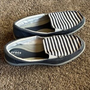 Crocs Walu Canvas Loafers Boat Shoes Size 11 Women's Slip On Comfort 203347